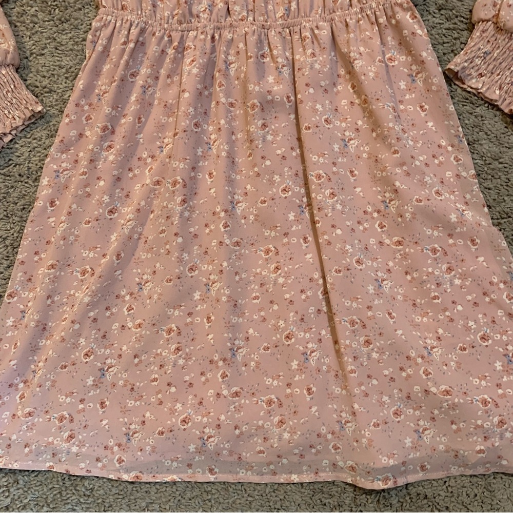 LUSH Floral Long Sleeve Dress Large - Picture 3 of 9